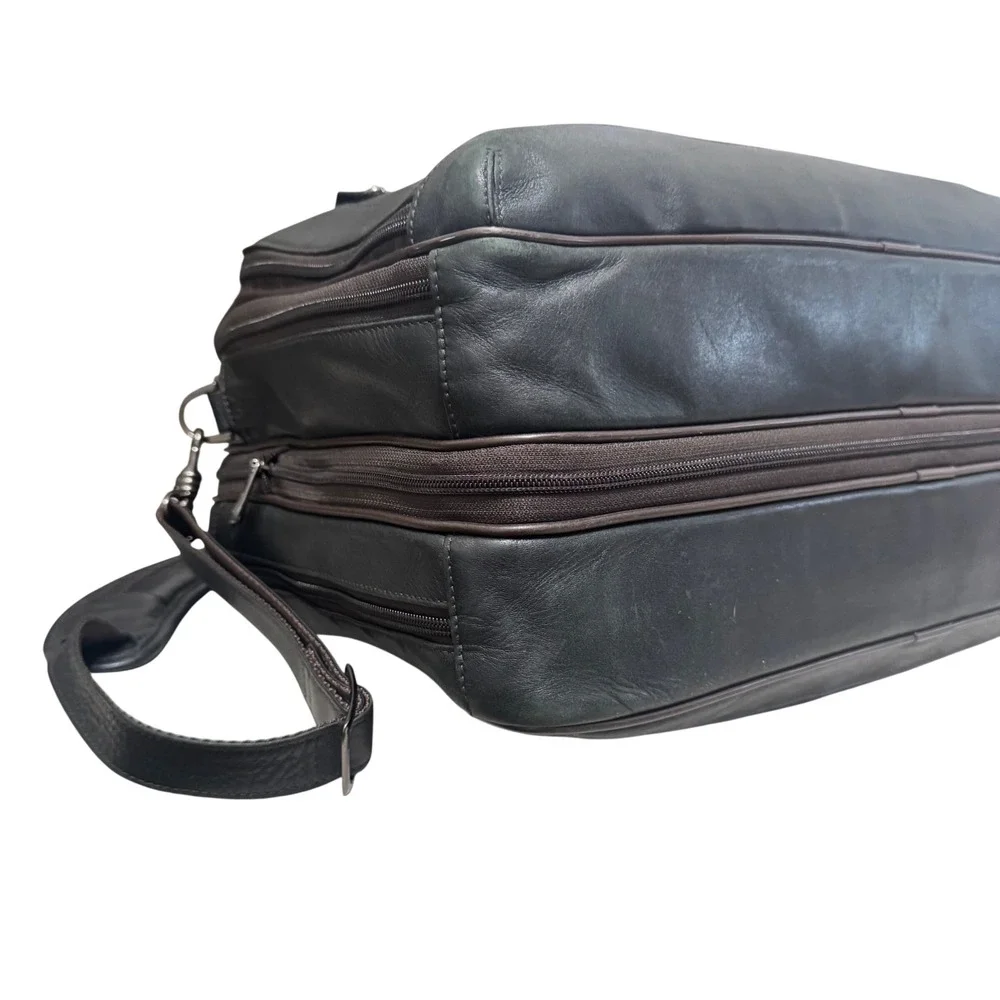 Hartmann Briefcase Mens Large Black Vintage Leather Laptop Messenger‎ Bag